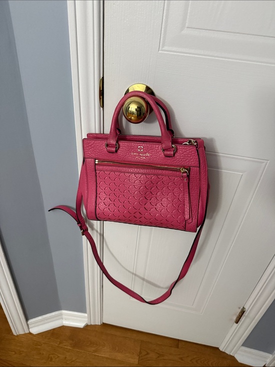 kate spade Handbags - kate spade Hot Pink Textured Leather Satchel with Detachable Strap